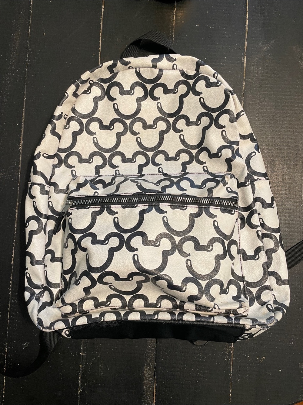 Disney Mickey Mouse Black and White Patterned Backpack